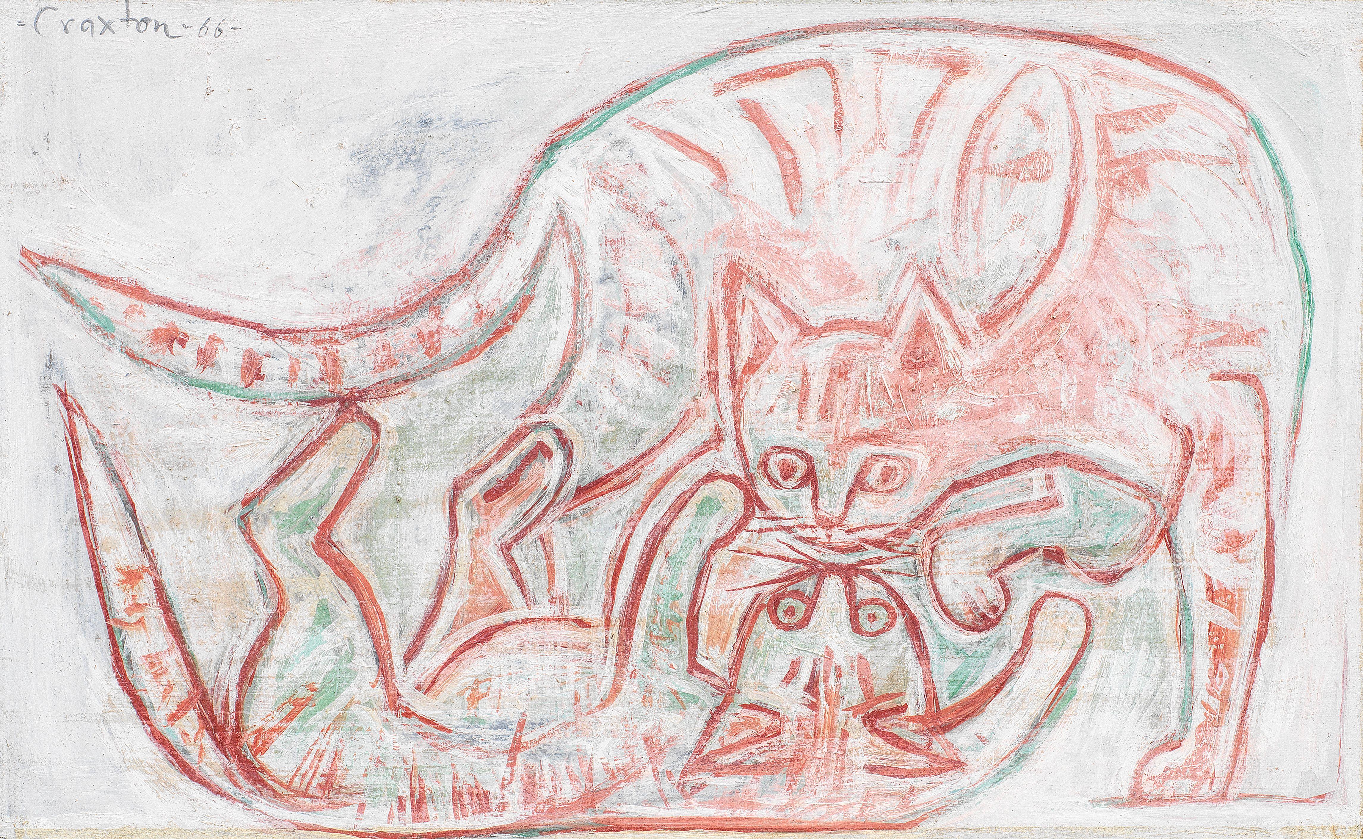 John Craxton R.A. - Two Cats Playing