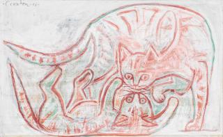 John Craxton R.A. - Two Cats Playing