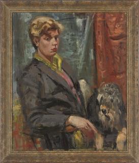 John Cunningham - Portrait of Elaine Hislop, Seated Half-Length