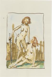 John Currin - Untitled (Study For The Pink Tree)