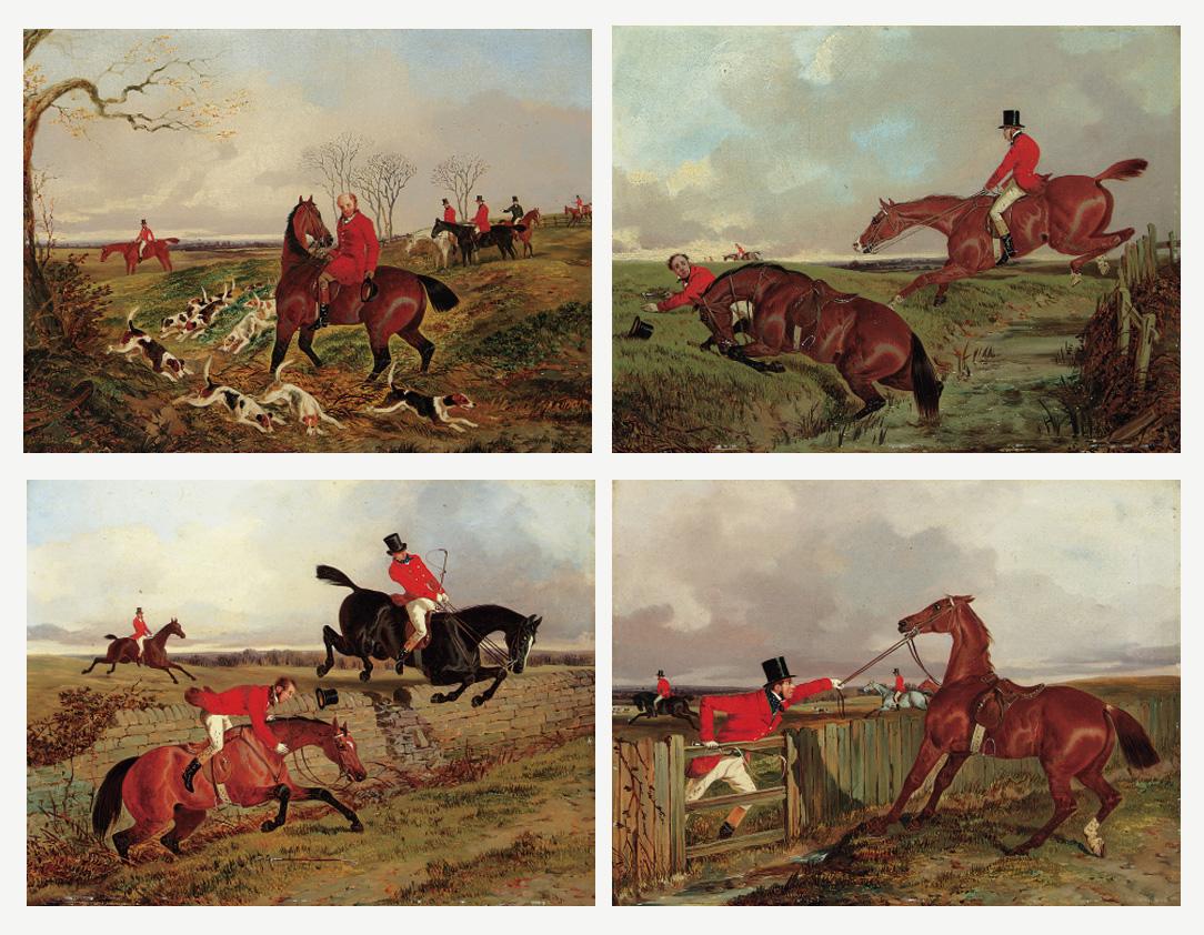 John Dalby of York - On the scent; Over the brook; Over the wall; and Refused