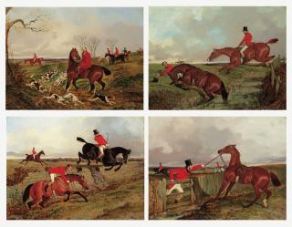 John Dalby of York - On the scent; Over the brook; Over the wall; and Refused