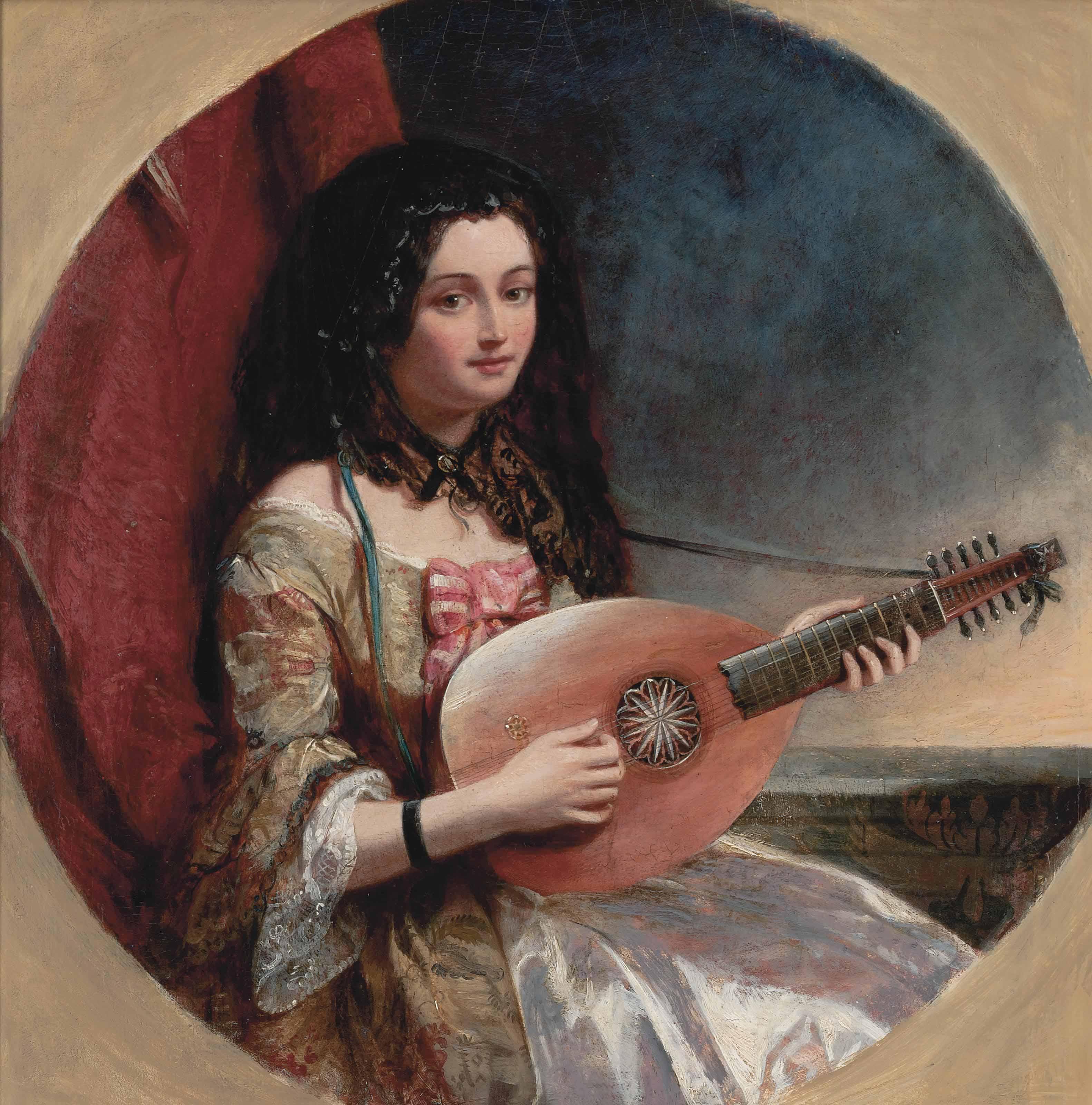 John Dawson Watson, R.W.S., R.B.A. - The lute player