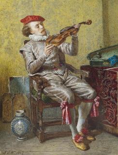 John Dawson Watson, R.W.S. - Portrait of the artist as a violinist