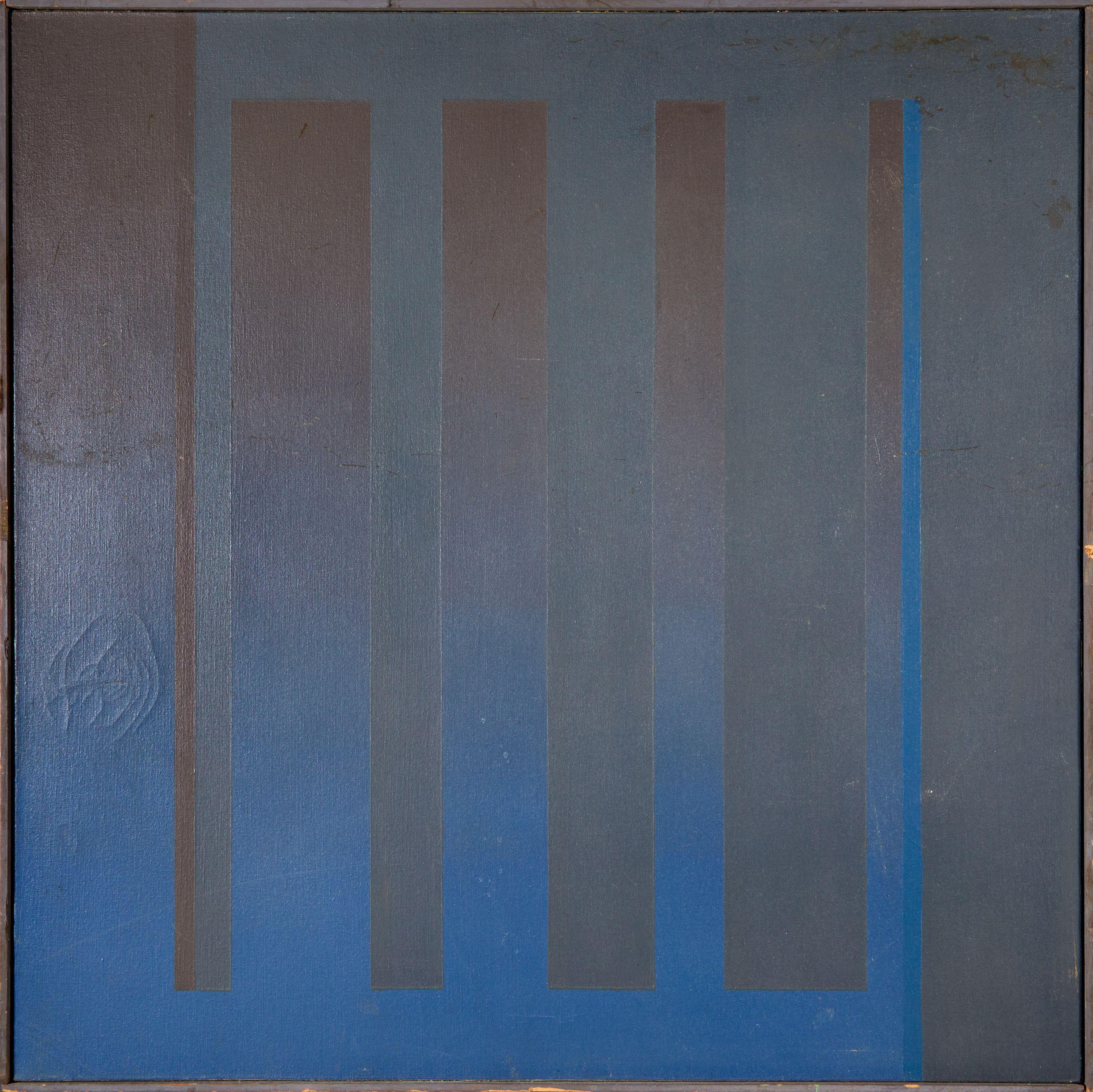 John Day - Two Part Invention: Blue Development 30 x 30 in. (76.2 x 76.2 cm) framed 30 1/2 x 30 1/2 x 1 1/2 in.