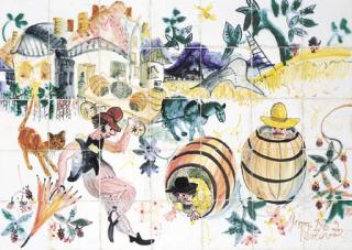 John De Burgh Perceval - In the Farm Yard (Making Wine)