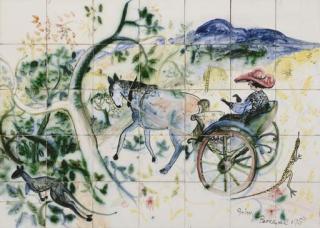 John De Burgh Perceval - Women and Cart