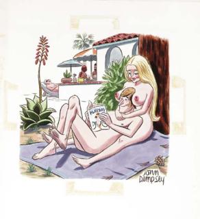 John Dempsey - Untitled (Man reading Playboy)