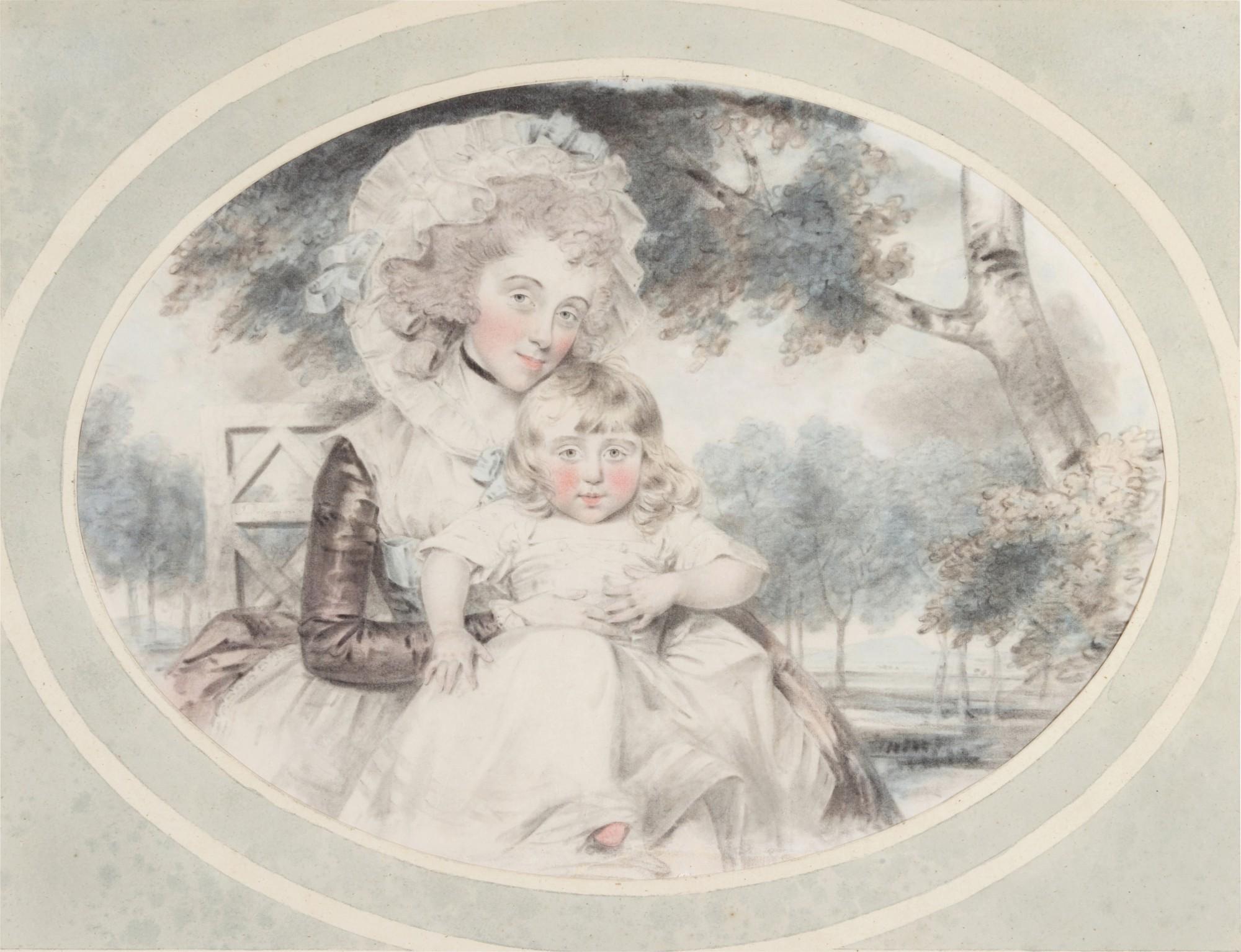 John Downman, A.R.A. - A portrait of Lady Hester Lushington (1750-1830) and her son Stephen Lushington (1782-1873)