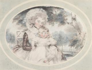 John Downman, A.R.A. - A portrait of Lady Hester Lushington (1750-1830) and her son Stephen Lushington (1782-1873)