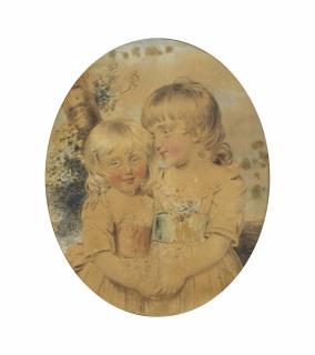 John Downman, A.R.A. - Double Portrait of John Francis Henry Somerset and FitzRoy James Henry Somerset as children