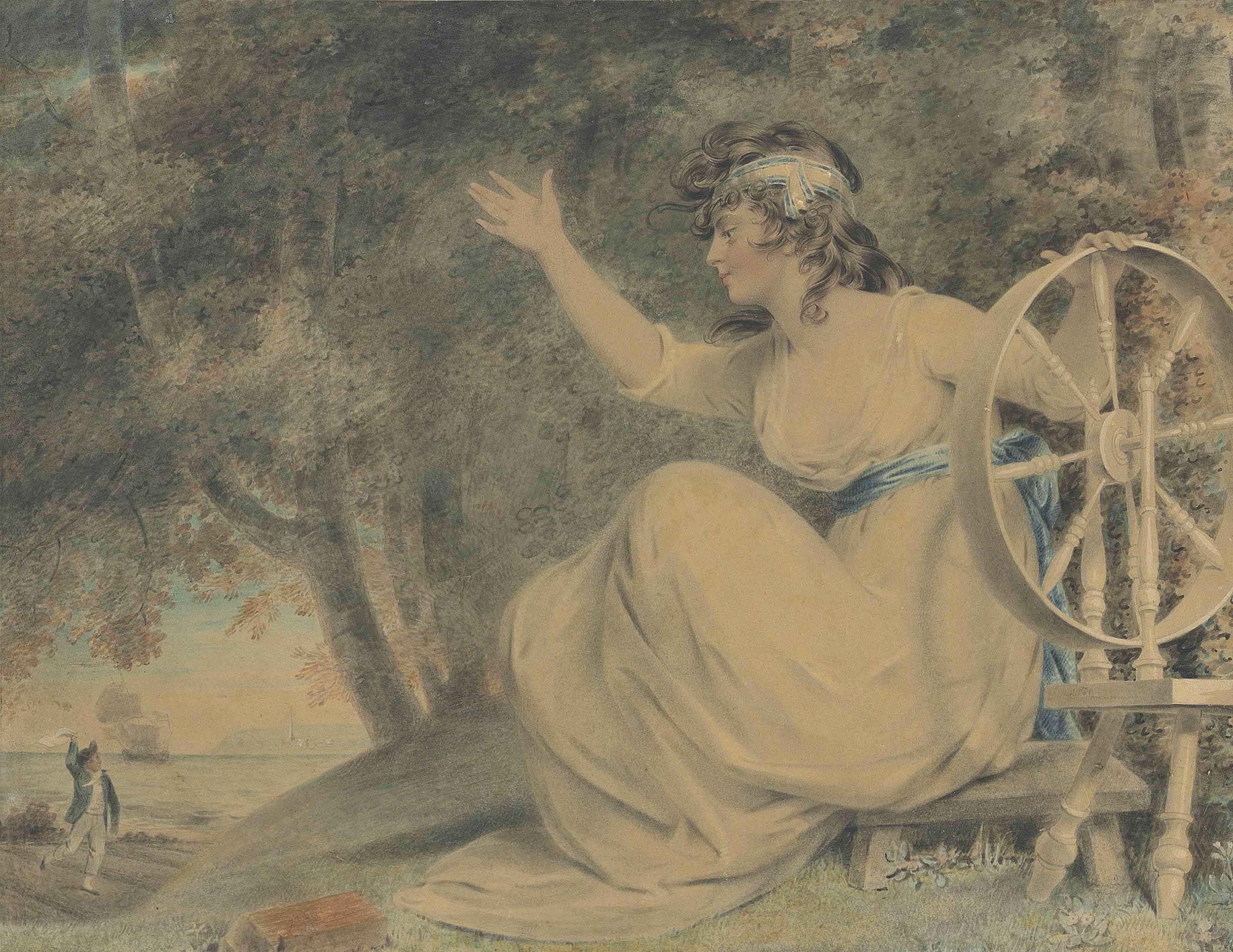 John Downman, A.R.A. - Fortune Waving Farewell To A Sailor