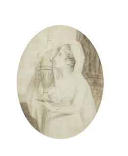 John Downman A.R.A. - Mrs Yates Playing Electra in \'The Return of Orestes\'