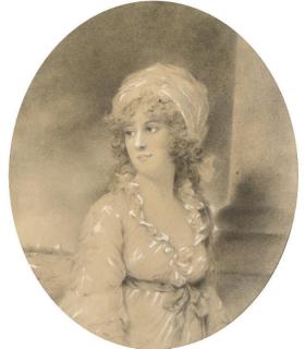 John Downman, A.R.A. - Portrait of a lady, said to be Arabella Graham-Clarke