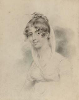 John Downman, A.R.A. - Portrait Of A Lady, Thought To Be Mrs Fitzgerald, Half-Length