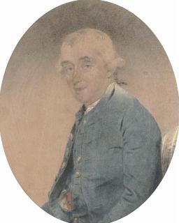 John Downman, A.R.A. - Portrait of General Spencer Cowper, half-length, in a blue jacket