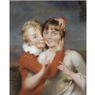 John Downman - Portrait Of Isabella And Charles Downman