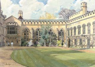 John Doyle, P.R.W.S. - Balliol College, Front Quadrangle