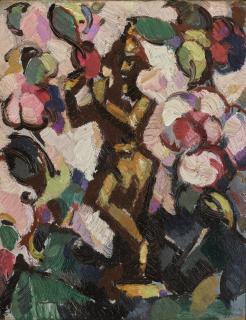 John Duncan Fergusson, R.B.A. - Statuette Among Blossoms