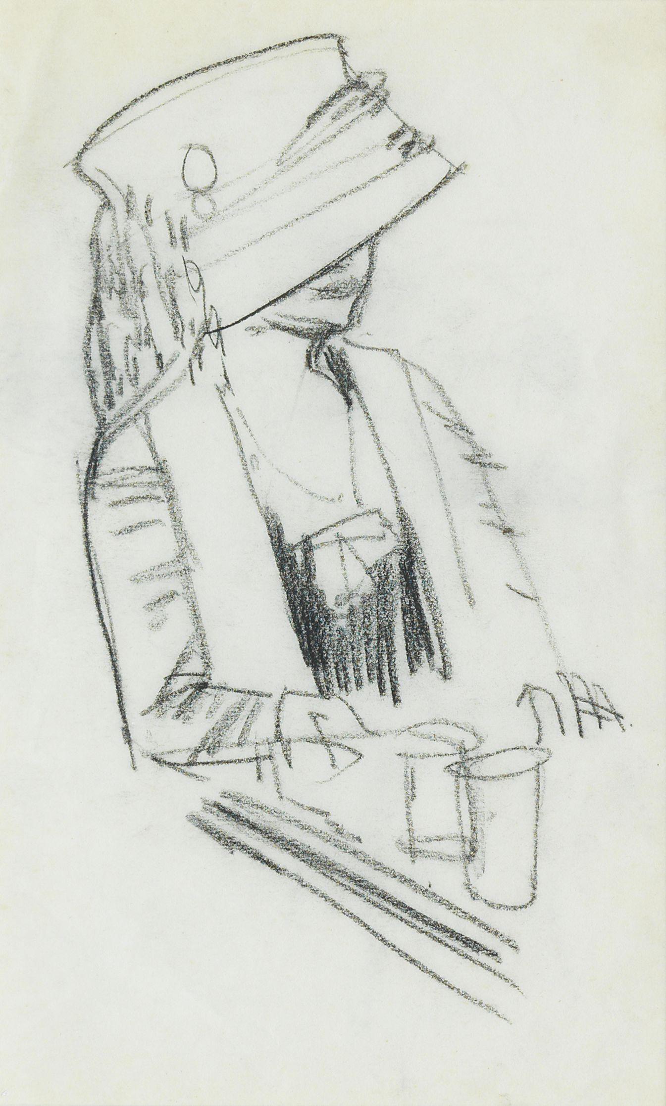 John Duncan Fergusson RBA - A Lady in a Magnificent Hat at a Café