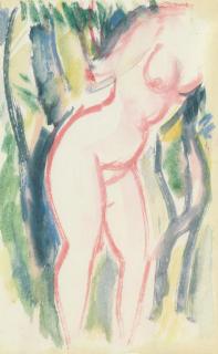 John Duncan Fergusson RBA - A pair of nude studies