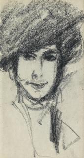 John Duncan Fergusson RBA - A woman in a jaunty hat, c. 1907