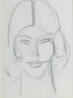 John Duncan Fergusson RBA - Sculptural head, c. 1920