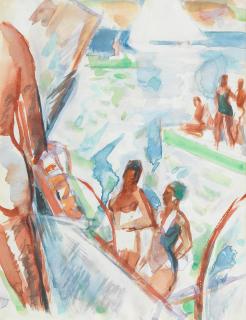 John Duncan Fergusson RBA - The Raft, Eden Rock, Antibes