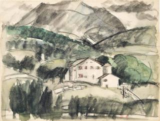 John Duncan Fergusson - Farmhouse near Thorenc; Thorenc