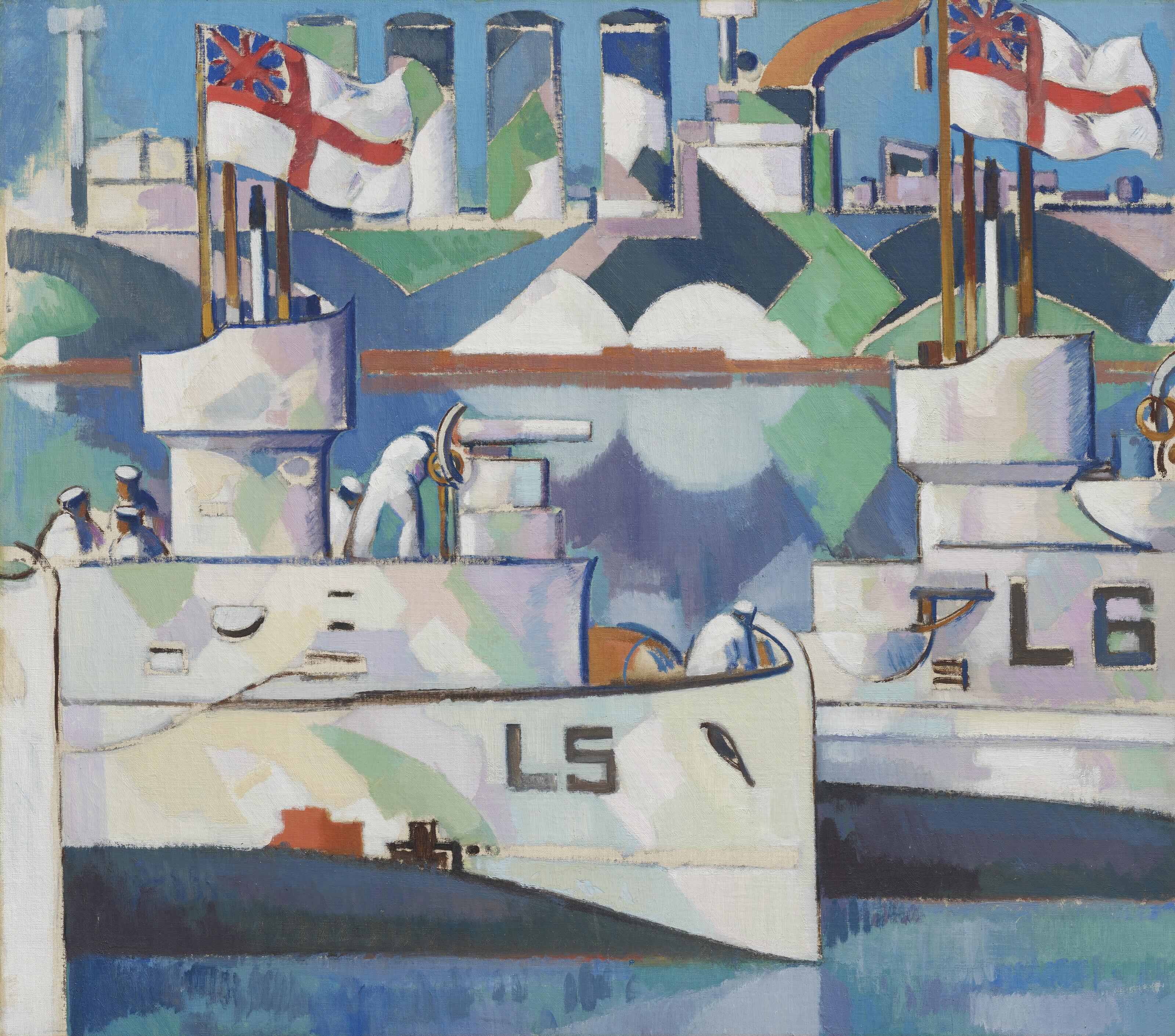 John Duncan Fergusson - Submarines and Camouflaged Battleship