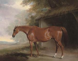 John E. Ferneley, Snr. - A chestnut hunter outside a stable