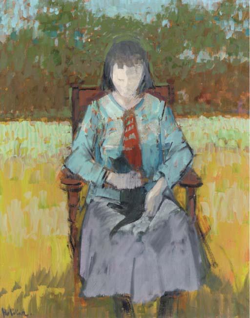 John Edward Heliker - Girl With Cat