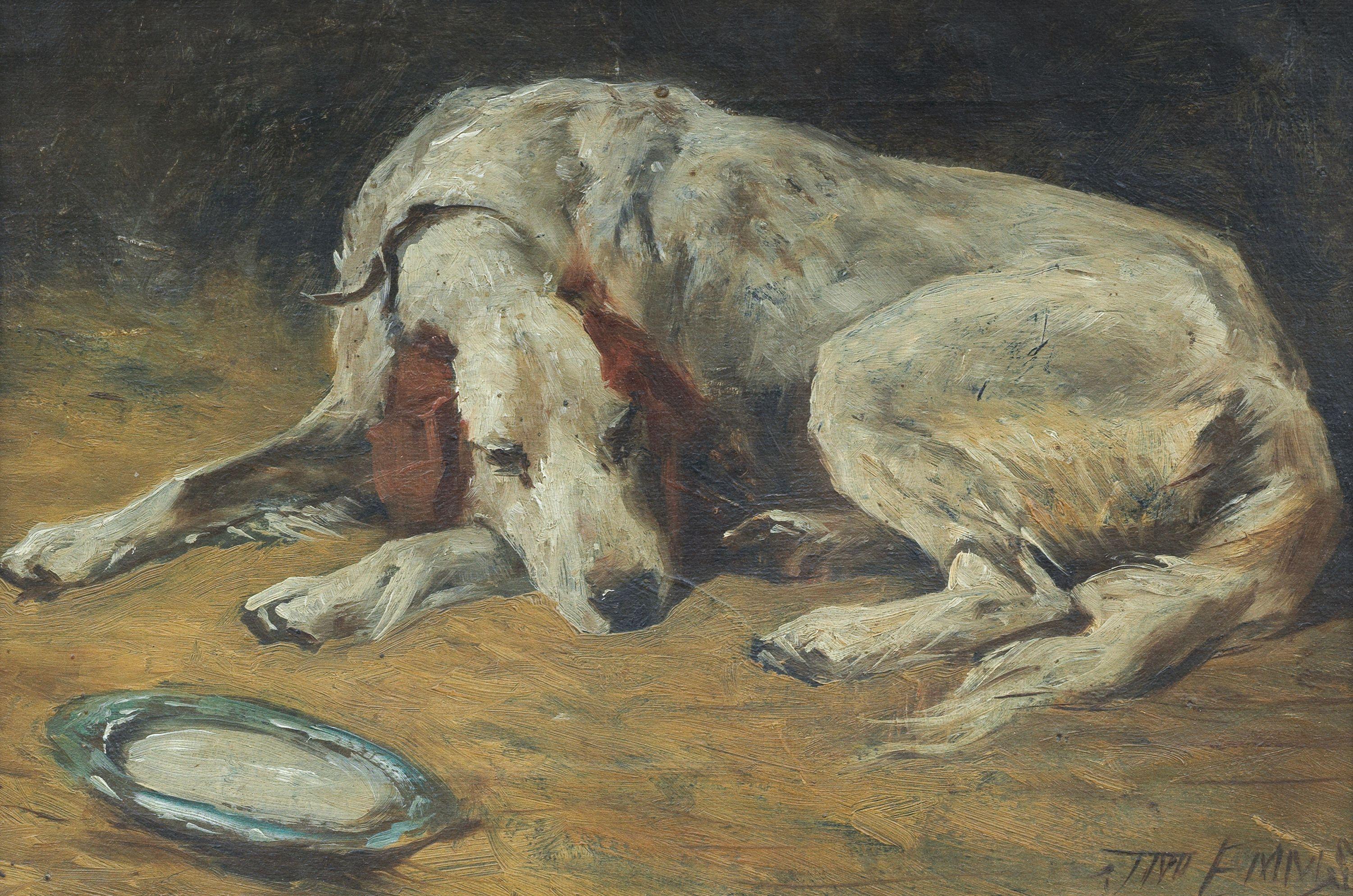 John Emms - A Recumbent Hound