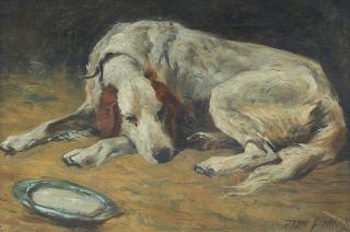 John Emms - A Recumbent Hound
