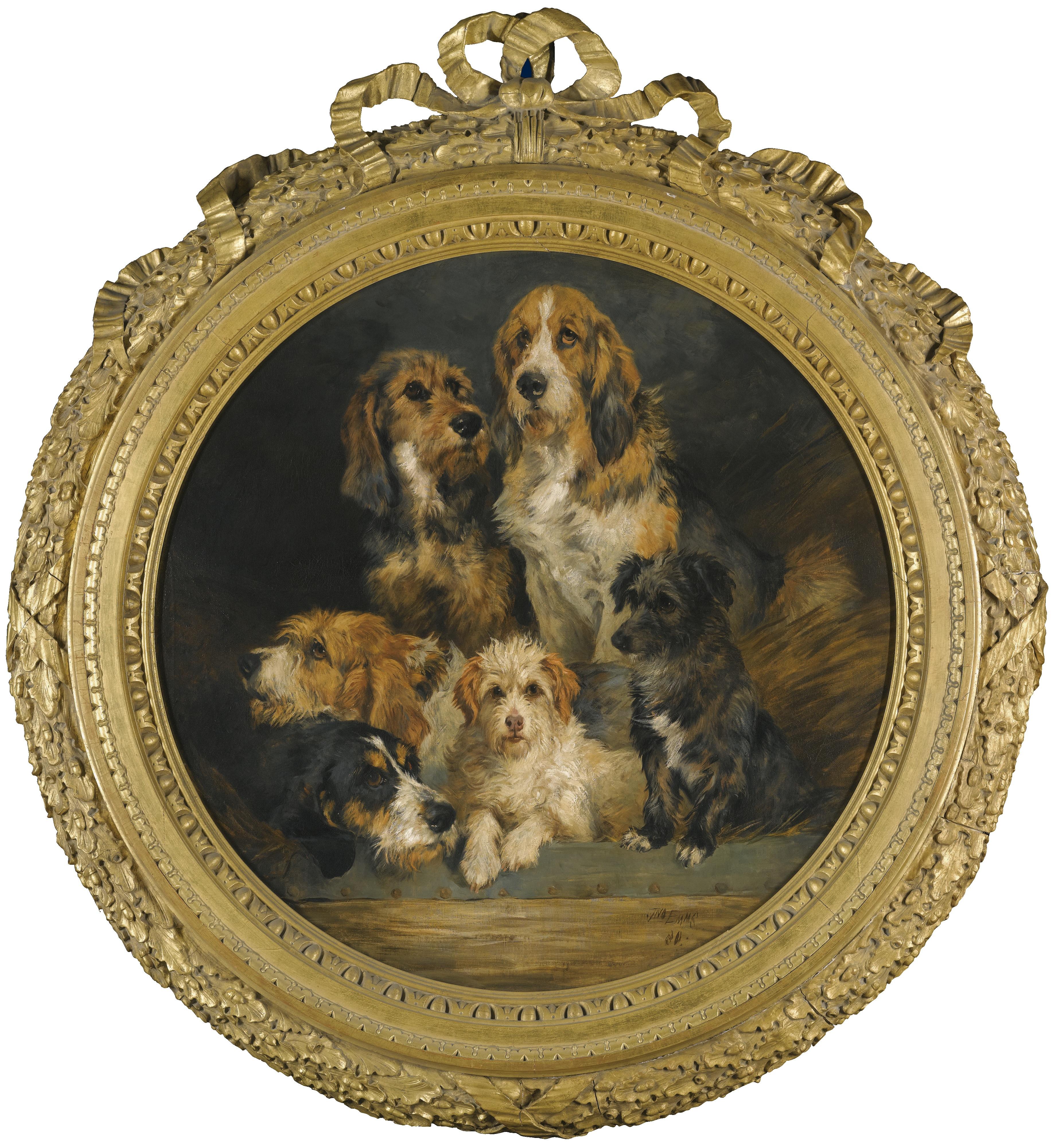 John Emms - British the Kennel Club: Saladin, Witchcraft, Champion, Stately, Ladye, Dusty; Old Faithfuls: Sally, Graff..., Gorgius, Rockwood, Bell... (Two Works)