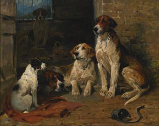John Emms - Hounds By A Kennel