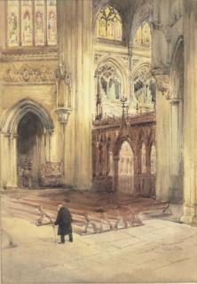 John Eyre, R.B.A., R.I., - Ely Cathedral, under the lantern