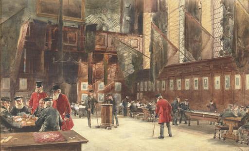 John Eyre, R.B.A., R.I., - The Great Hall for the Royal Hospital at Chelsea