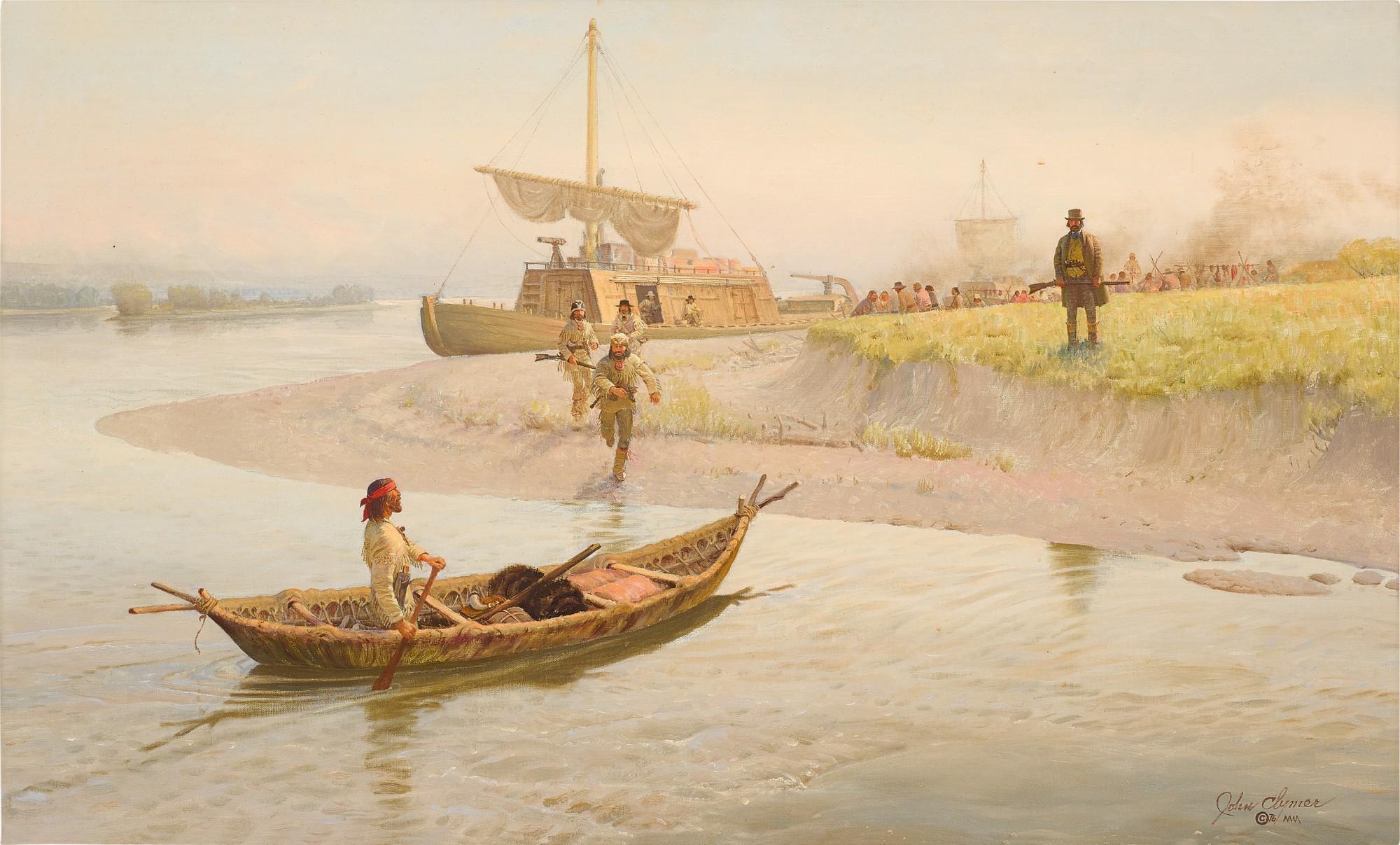 John F. Clymer - John Colter Meets Manuel Lisa