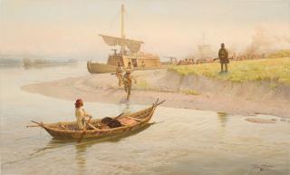 John F. Clymer - John Colter Meets Manuel Lisa