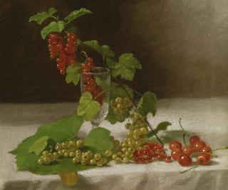 John F. Francis - Still Life With Cherries, Glass And Currants