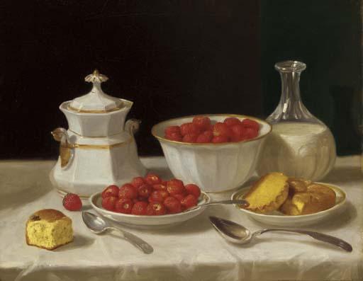 John F. Francis - Strawberries, Cake and Cream