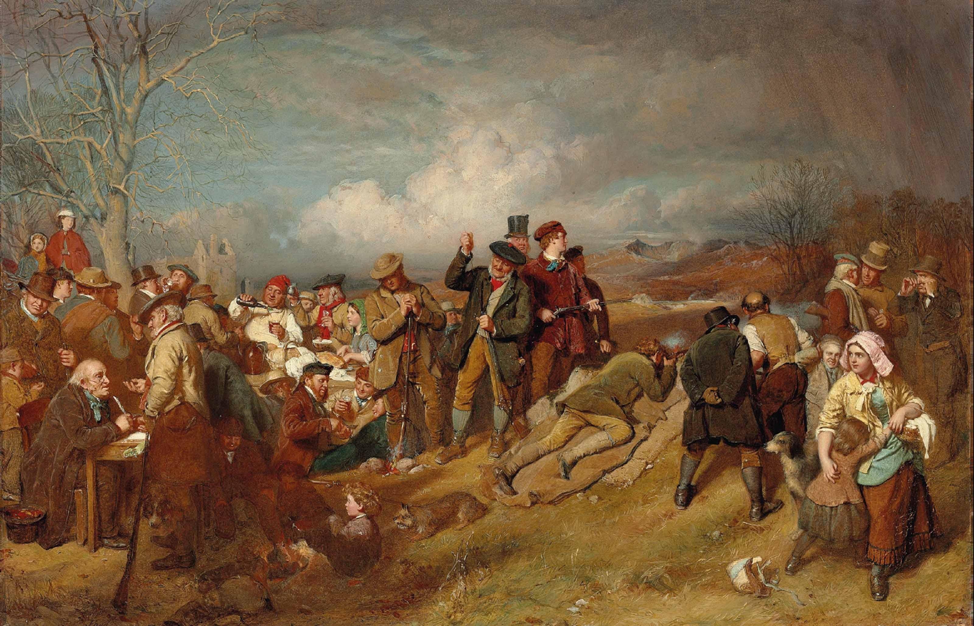 John Faed, R.S.A. - The Wappenshaw: A shooting match