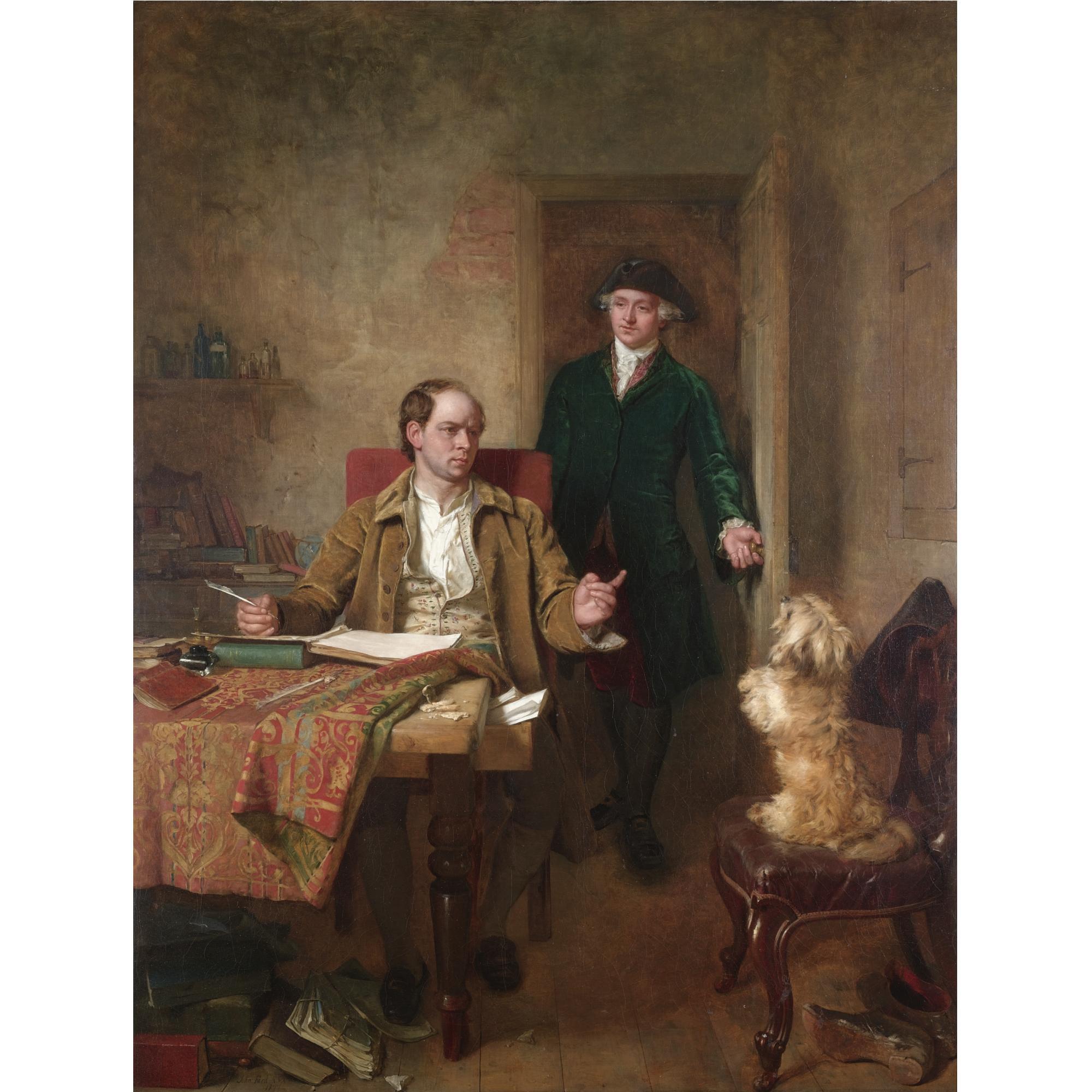 John Faed - Sir Joshua Reynolds Visiting Goldsmith In His Study