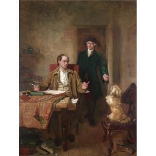 John Faed - Sir Joshua Reynolds Visiting Goldsmith In His Study