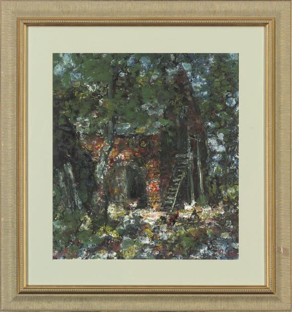 John Falconar Slater - Chickens in a farmyard