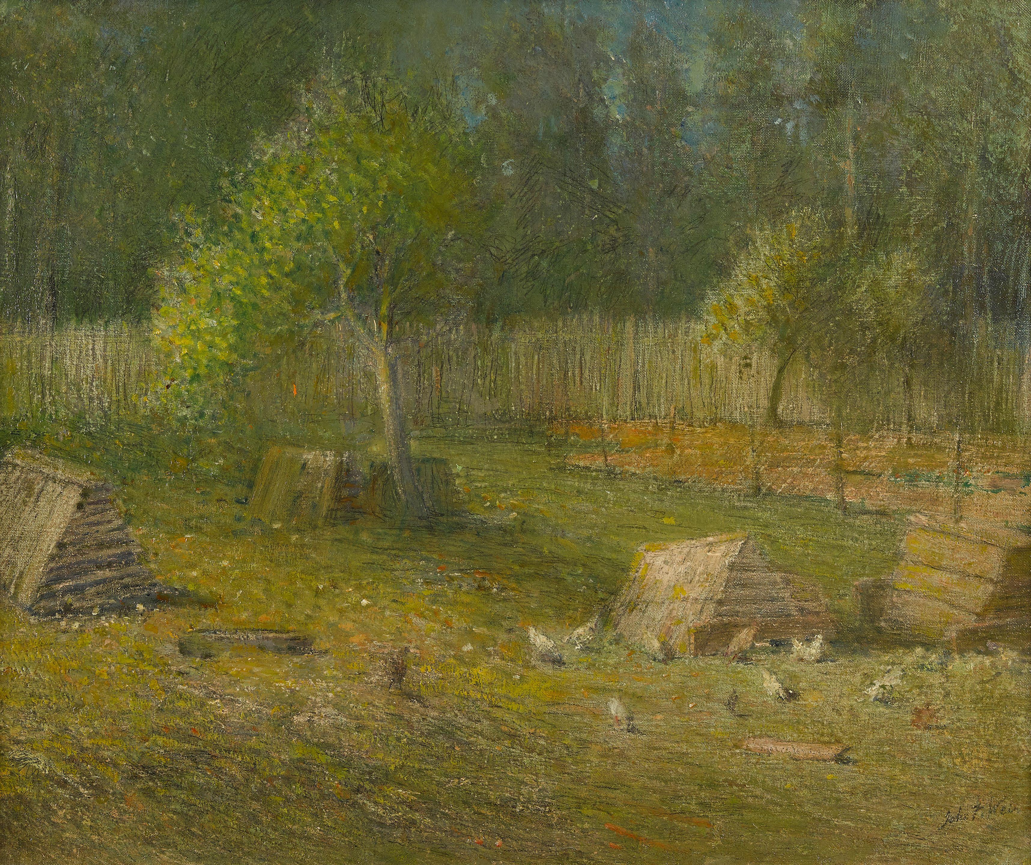 John Ferguson Weir - Chicken Yard at Branchville (Farm at Branchville)