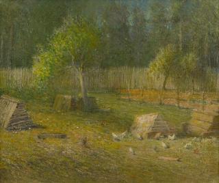 John Ferguson Weir - Chicken Yard at Branchville (Farm at Branchville)