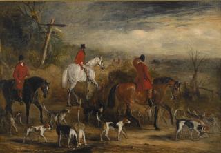 John Ferneley Jnr. - Huntsmen And Hounds At A Crossroads
