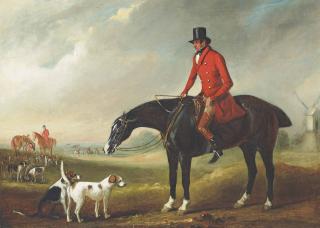 John Ferneley, Jnr. - Portrait Of A Gentleman, Traditionally Identified As Thomas B. Hodgson, Master Of The Holderness Hunt On His Horse Comical